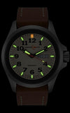 Armourlite Officer's Series, Tritium Watch, Creme Dial, Leather Strap AL805