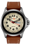 Armourlite Officer's Series, Tritium Watch, Creme Dial, Leather Strap AL805