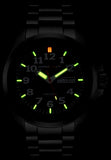 CLOSEOUT! Armourlite Officer's Series, Tritium Watch, Steel Bracelet, Black Dial, AL811