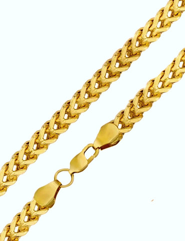 Square Franco Link Chains, 7mm, 10k Gold, Chose Hollow or Solid