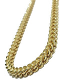 Square Franco Link Chains, 7mm, 10k Gold, Chose Hollow or Solid