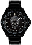 Isobrite ISO3007 - Glowing Skull Tritium T100 Military Watch, Shatterproof Armourglass, 200M WR, Black Dial, Black Band