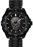 Isobrite ISO3007 - Glowing Skull Tritium T100 Military Watch, Shatterproof Armourglass, 200M WR, Black Dial, Black Band