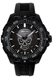Isobrite ISO3007 - Glowing Skull Tritium T100 Military Watch, Shatterproof Armourglass, 200M WR, Black Dial, Black Band