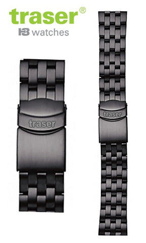 Traser Gold Traser 22mm Officer Pro CHRONO Gunmetal PVD Solid Link Steel Signature ...