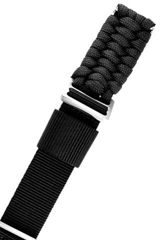 Armourlite Black Paracord Watchband, 22mm or 24mm