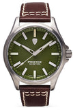 Protek 3000 Series Field Watch, Titanium Case, Green Dial, Leather Strap, T100 Tritium Illumination, Model 3005