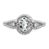 Genuine Diamond and Genuine White Topaz Ring - April Birthstone Ring