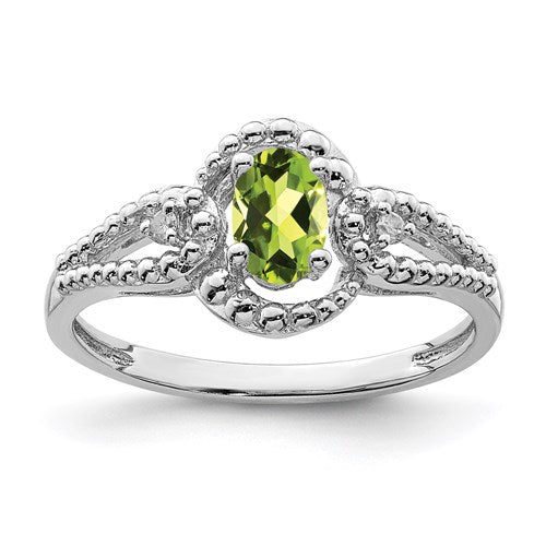 Harley-Davidson Silver Crossroads Birthstone Ring – August Imitation Peridot, FM8