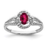 Lab Created Ruby and Genuine Diamond Ring - July Birthstone Ring