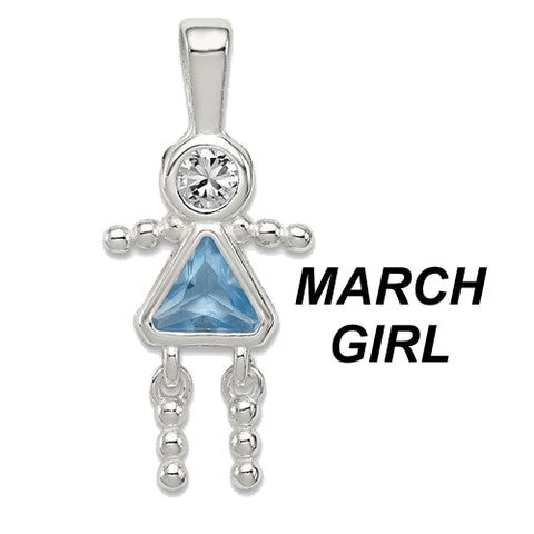Birthstone Jewelry Sterling Silver Little Girl Birthstone Charm