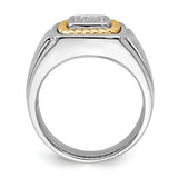 Men's 16 Diamond Ring, Crafted in Sterling Silver and 10k Gold