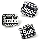 Personalized Sterling Silver Name Bead Charms, Fits all Popular Bracelets, by Reflections