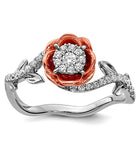 The Diamond Rose Ring, 14k Rose and White Gold