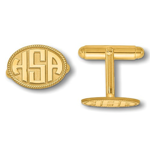 Raised Letter Monogram Cufflinks - Custom Made to Order in Sterling or Gold Vermeil or 14k Gold