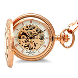 Charles-Hubert Paris Rose Goldtone Skeleton 17 Jewel Pocket Watch XWA2754