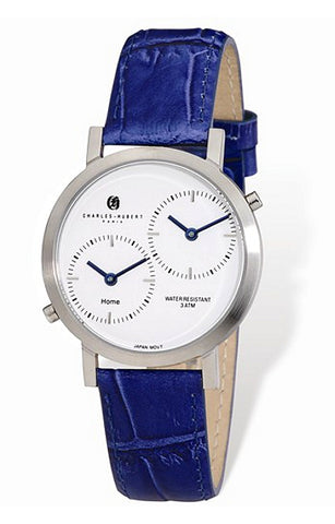 Charles-Hubert Paris Twin Dial, Dual Time Mid-Size Women's Watch, XWA4786