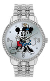 Disney's Romantic Mickey and Minnie Mouse Watch with a Halo of Sparkling Crystals