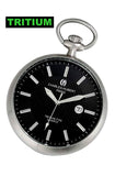 Charles-Hubert Paris Traditional Open Face Pocket Watch, T100 Tritium, Black Dial  XWA5558