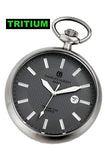 Charles-Hubert Paris Traditional Open Face Pocket Watch, T100 Tritium, Gray Dial  XWA5559