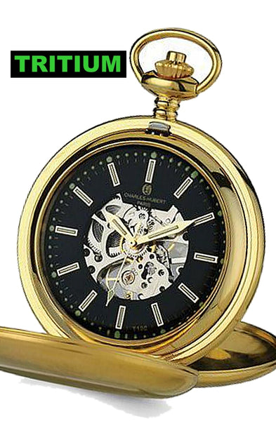 Charles-Hubert Paris Skeleton Pocket Watch with TRITIUM Illumination, – Gem  of the Day