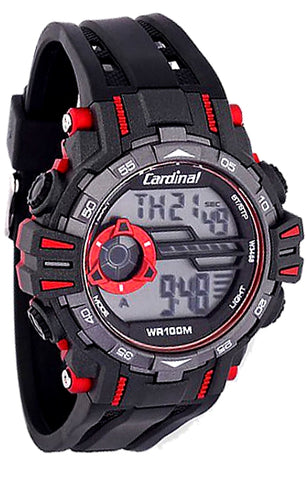 CLOSEOUT! Men's Cardinal SuperWatch, Digital, Alarm, Dual Time. Chronograph, Backlight, Perpetual Calendar
