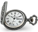 Railroad Closing Cover Pocket Watch, Antiqued Pewter Locomotive Case