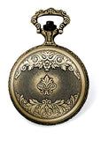 Railroad Closing Cover Pocket Watch, Antiqued Two-Tone Steam Locomotive Case
