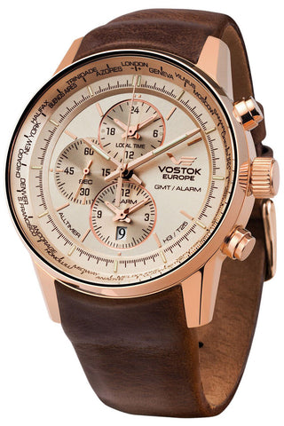 Vostok-Europe Alltimer Pilot's Watch, Tritium, GMT World Time, Dual Time, YM26-565B294