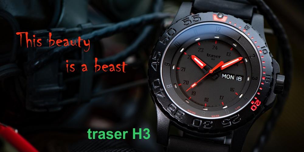 Traser P66 Military Watch, Red Combat